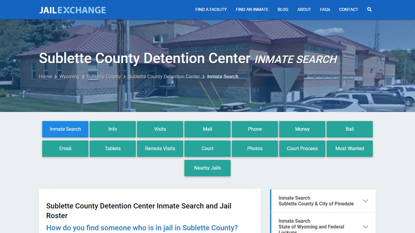 Sublette County Detention Center Inmate Search - Jail Exchange